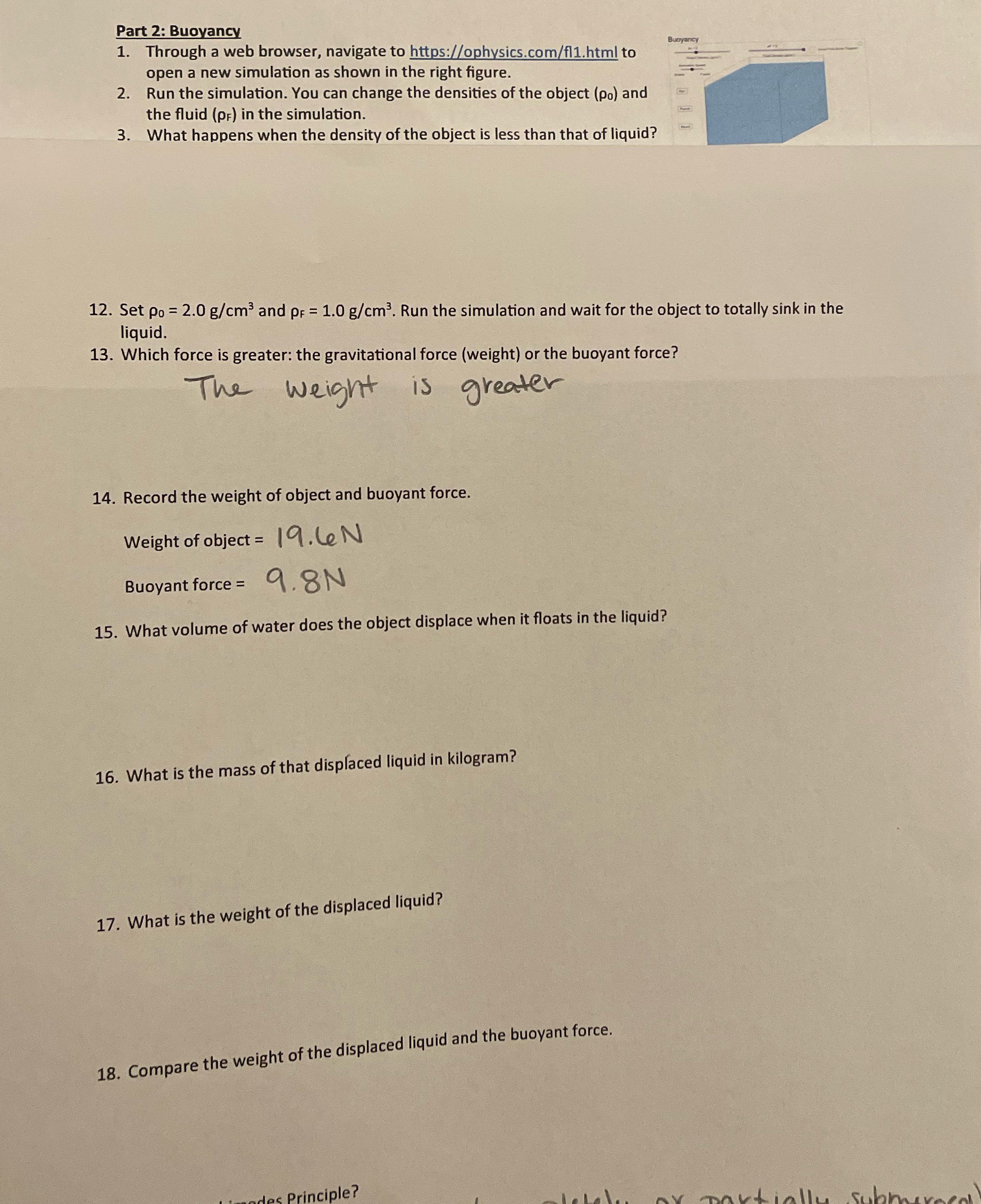  Part 2: Buoyancy 1. Through a web browser, navigate to https://ophysics.com/fl1.html