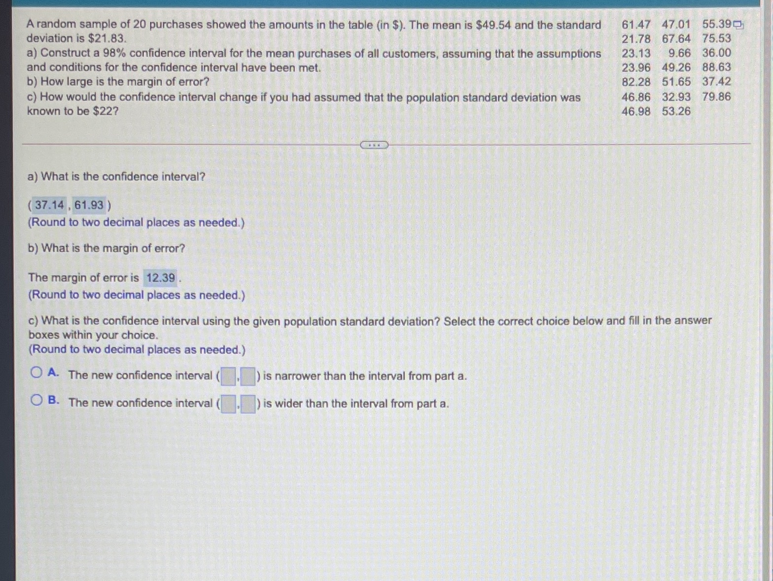 I am absolutely stumped for part c). I was able to use