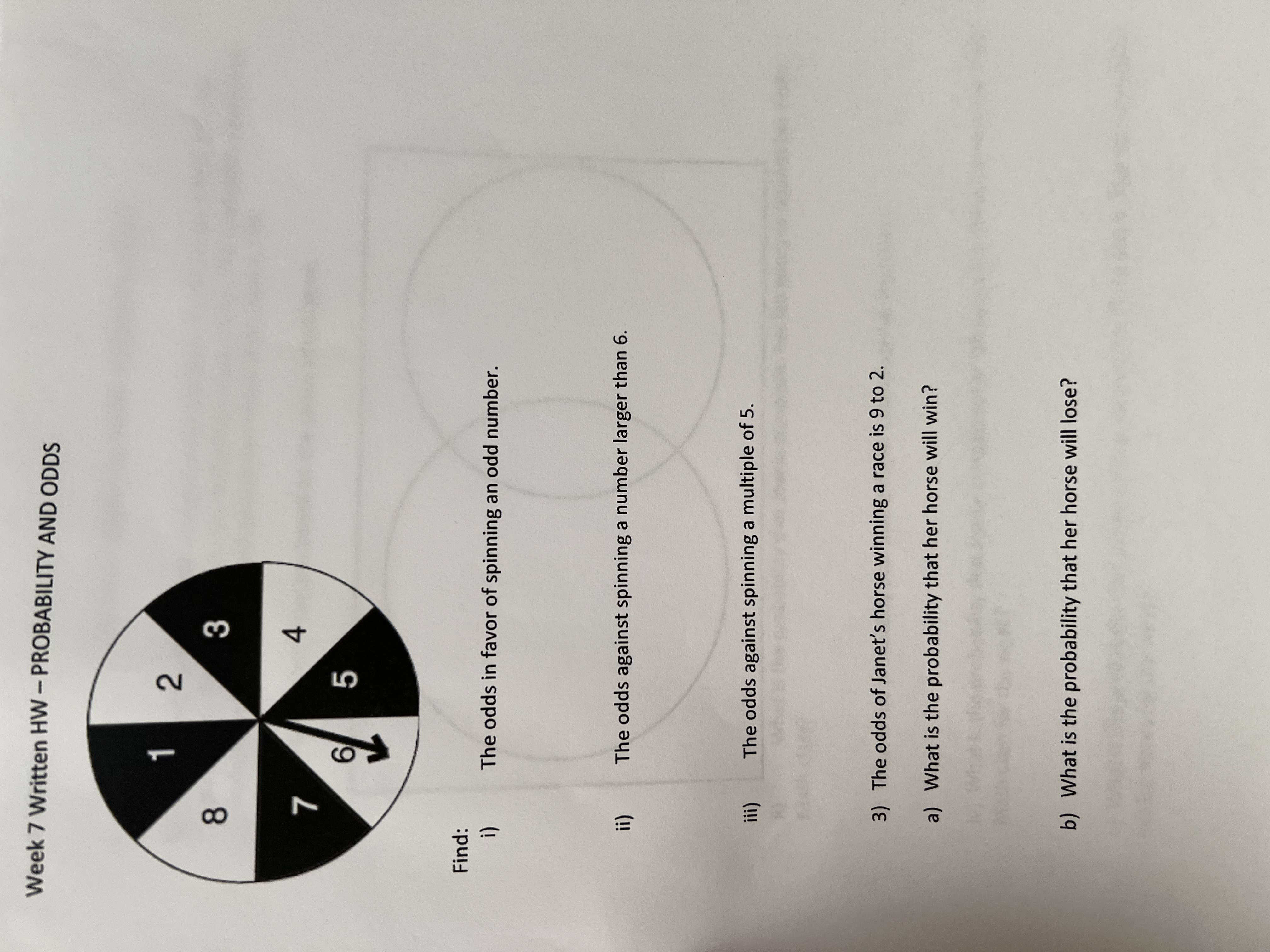 Week 7 Written HW - PROBABILITY AND ODDS 2 8 3