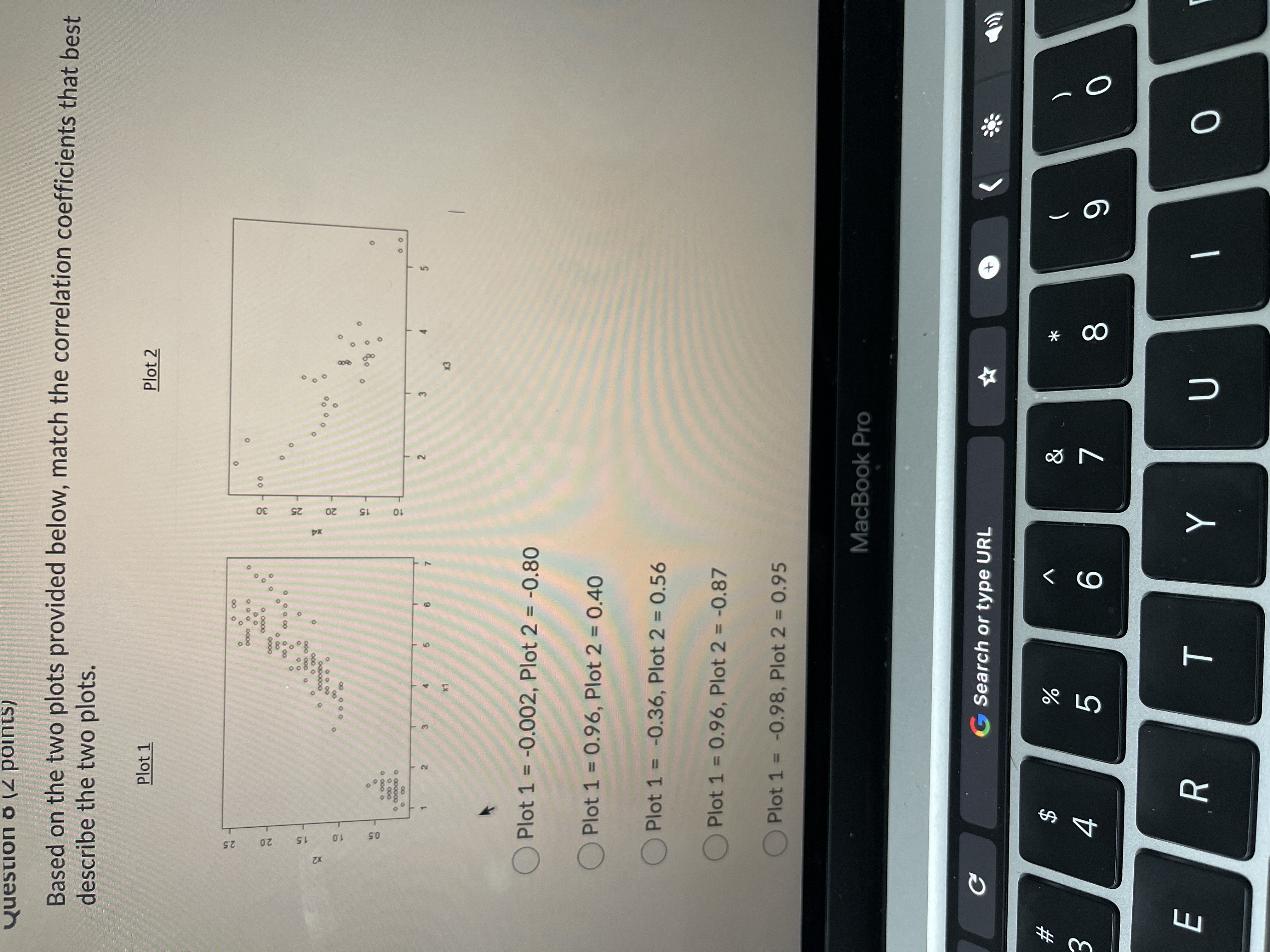 Question o (4 points) Based on the two plots provided below,