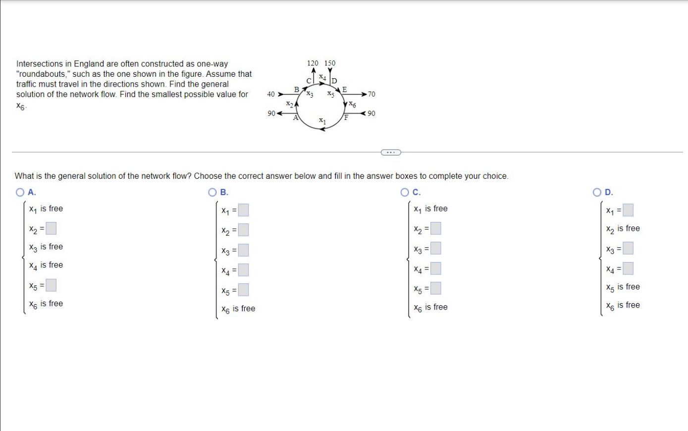 flow pattern of the network shown in the figure. 20 40 b.