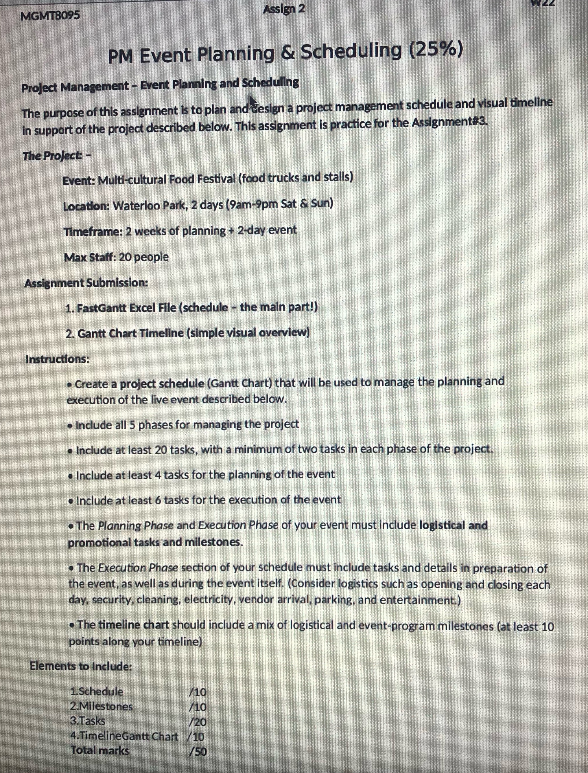 MGb.(T8095 PM Eventl ProJt Manament- Event Plamlni nd Aslgp 2' The pirpose