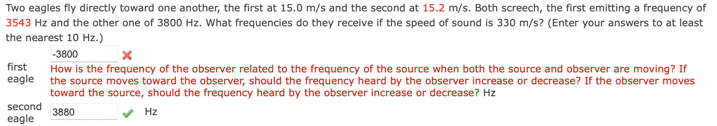 Two eagles f|y directly toward one another, the first at 15.0