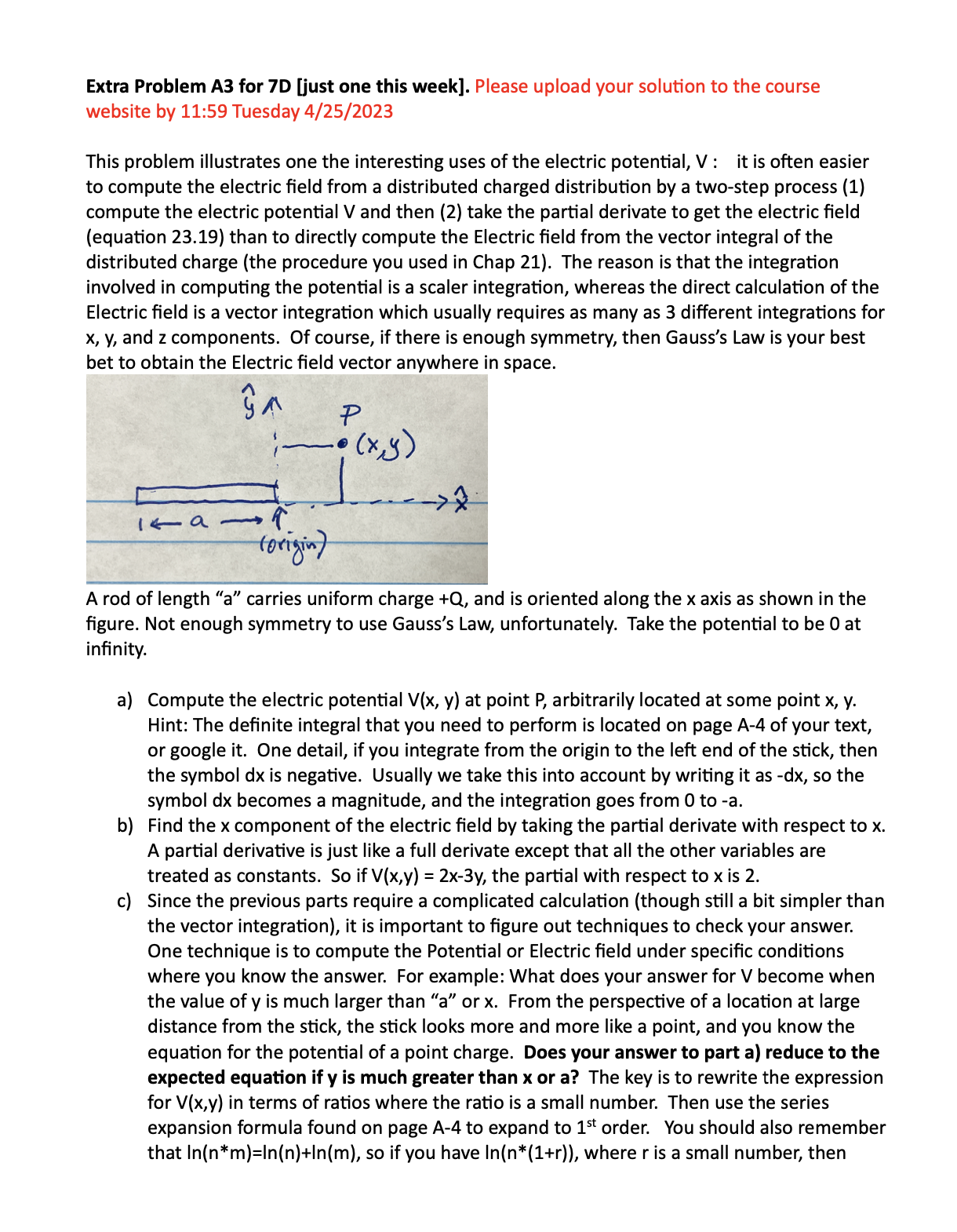  Extra Problem A3 for 7D [just one this week]. Please upload