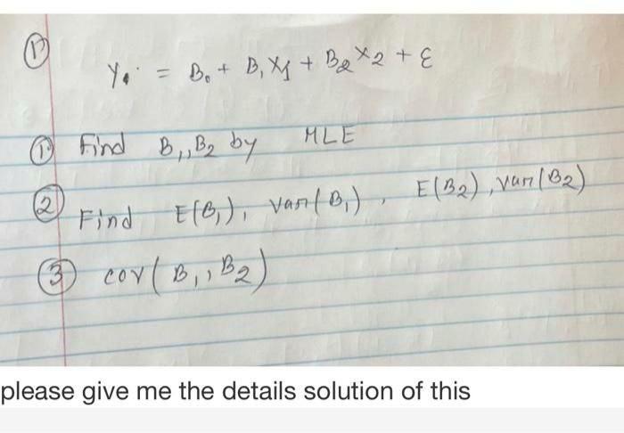  yo = Bo + B, Xy + BQ X 2 +