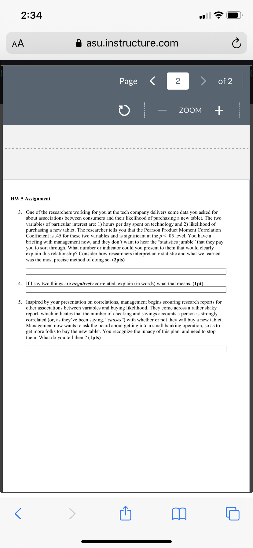 + HW 5 Assignment HW 5 Chapter Five 1. Use the following