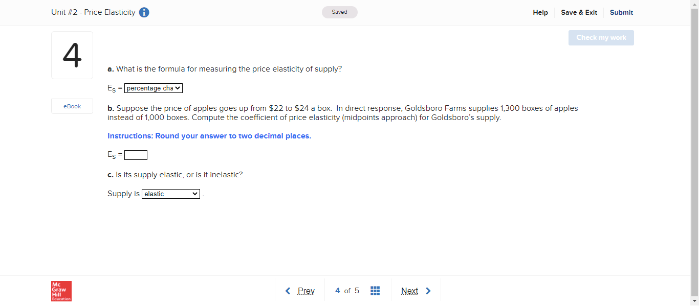 Unit #2 - Price Elasticity i Saved Help Save & Exit