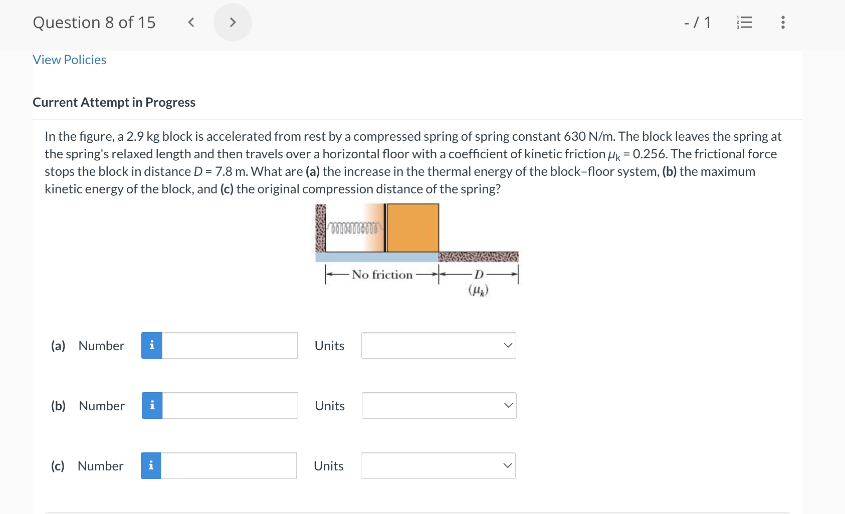 Attempt in Progress A horizontal force of magnitude 32.4 N pushes a