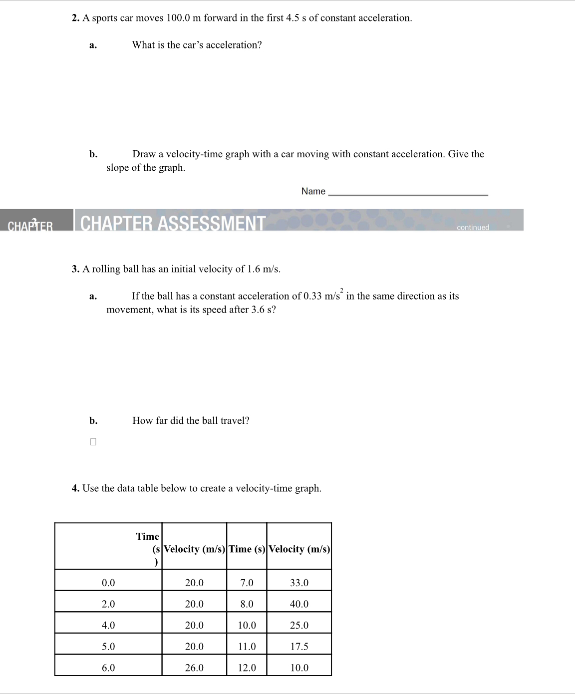 describe the velocity and the acceleration of the obj eet in question