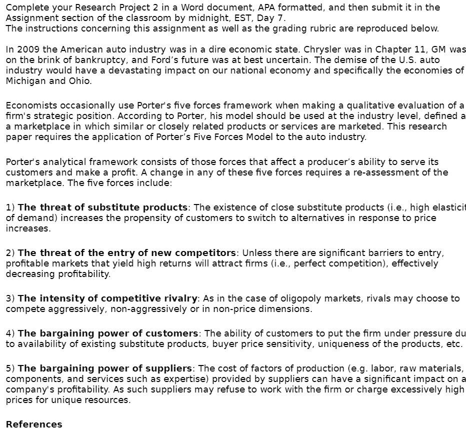 Complete your Research Project 2 in a Word document, APA formatted,