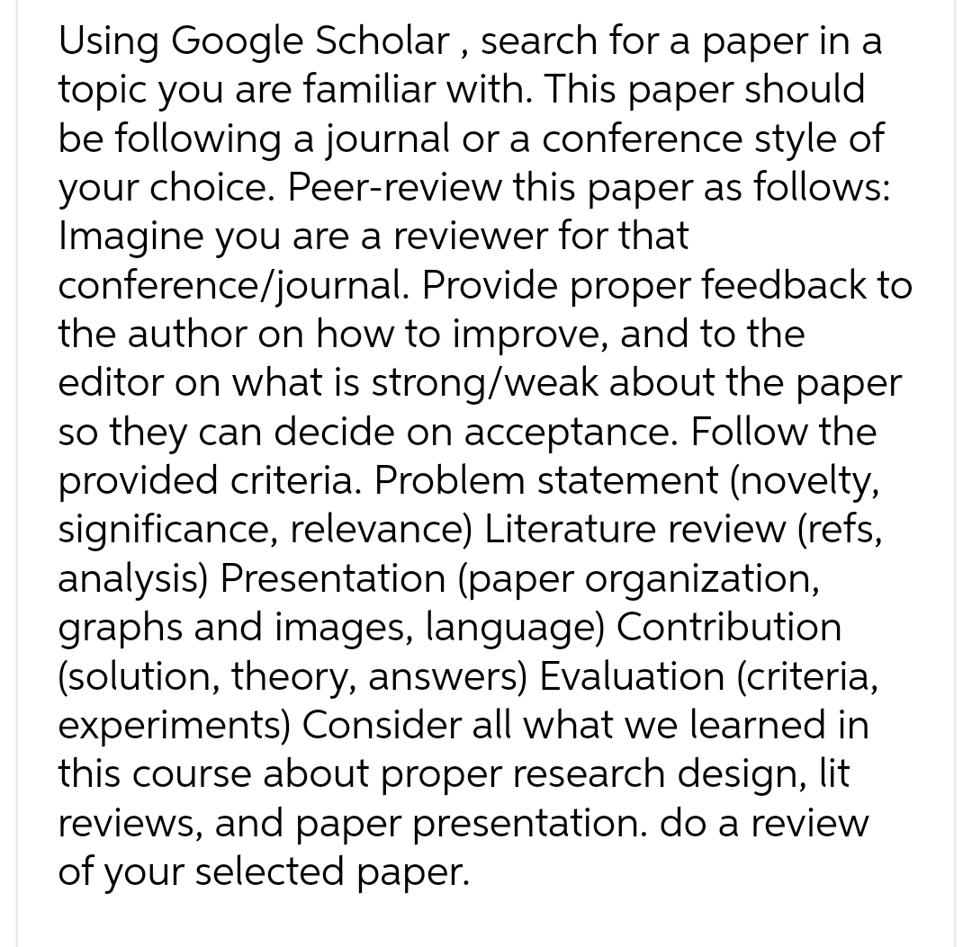 Using Google Scholar, search for a paper in a topic you