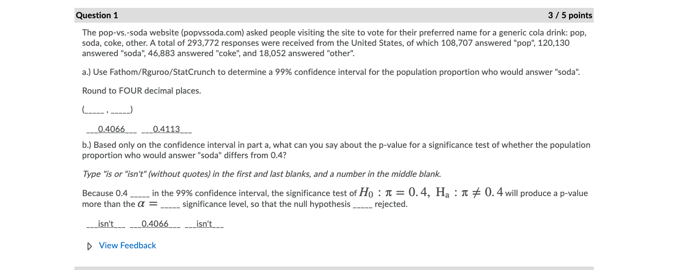 How do I find the alpha value? Question 1 3 I 5