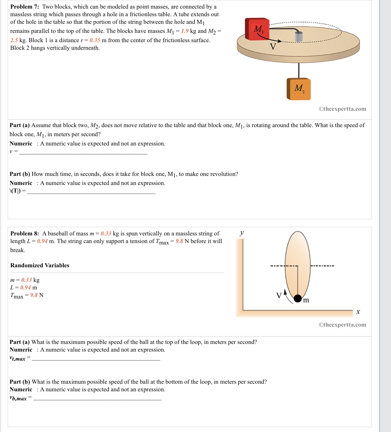  Problem 7: Two blocks, which can be modeled as point masses,