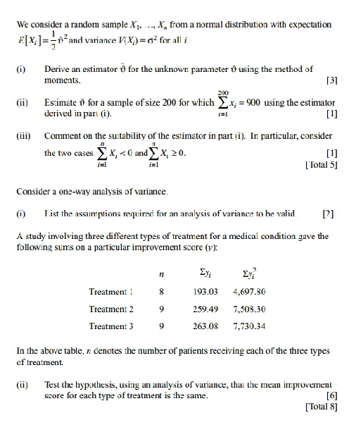 sample X], ..., X, from a normal distribution with expectation and variance