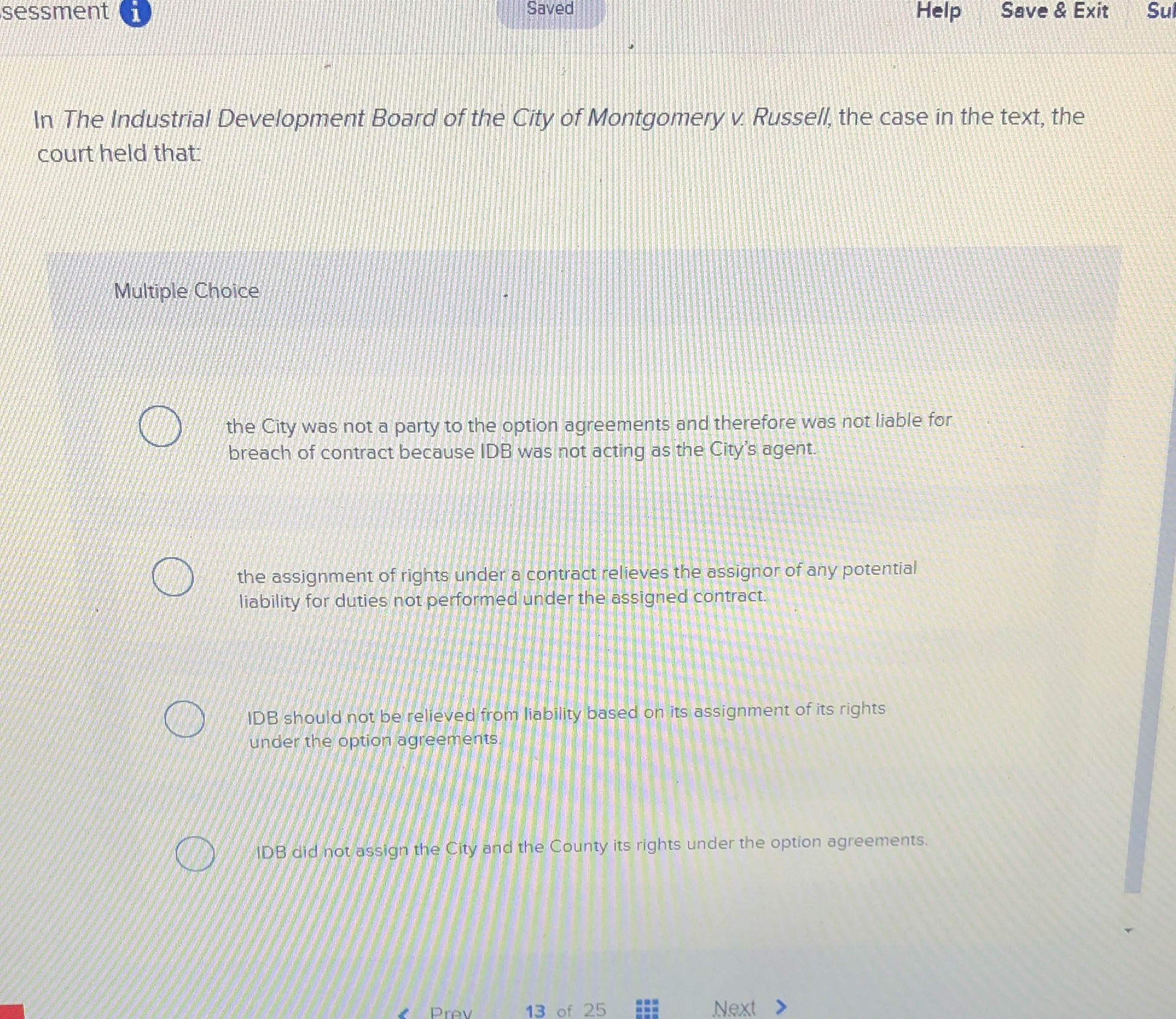 sessment i saved Help Save & Exit Su In The Industrial
