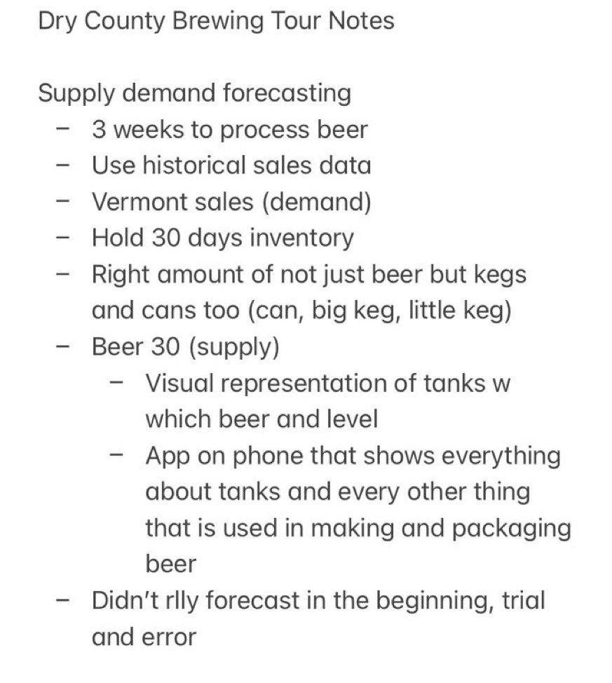 Reference: Operations Management, 14th edition, William Stevenson BookDry County Brewing Company (Kennesaw,