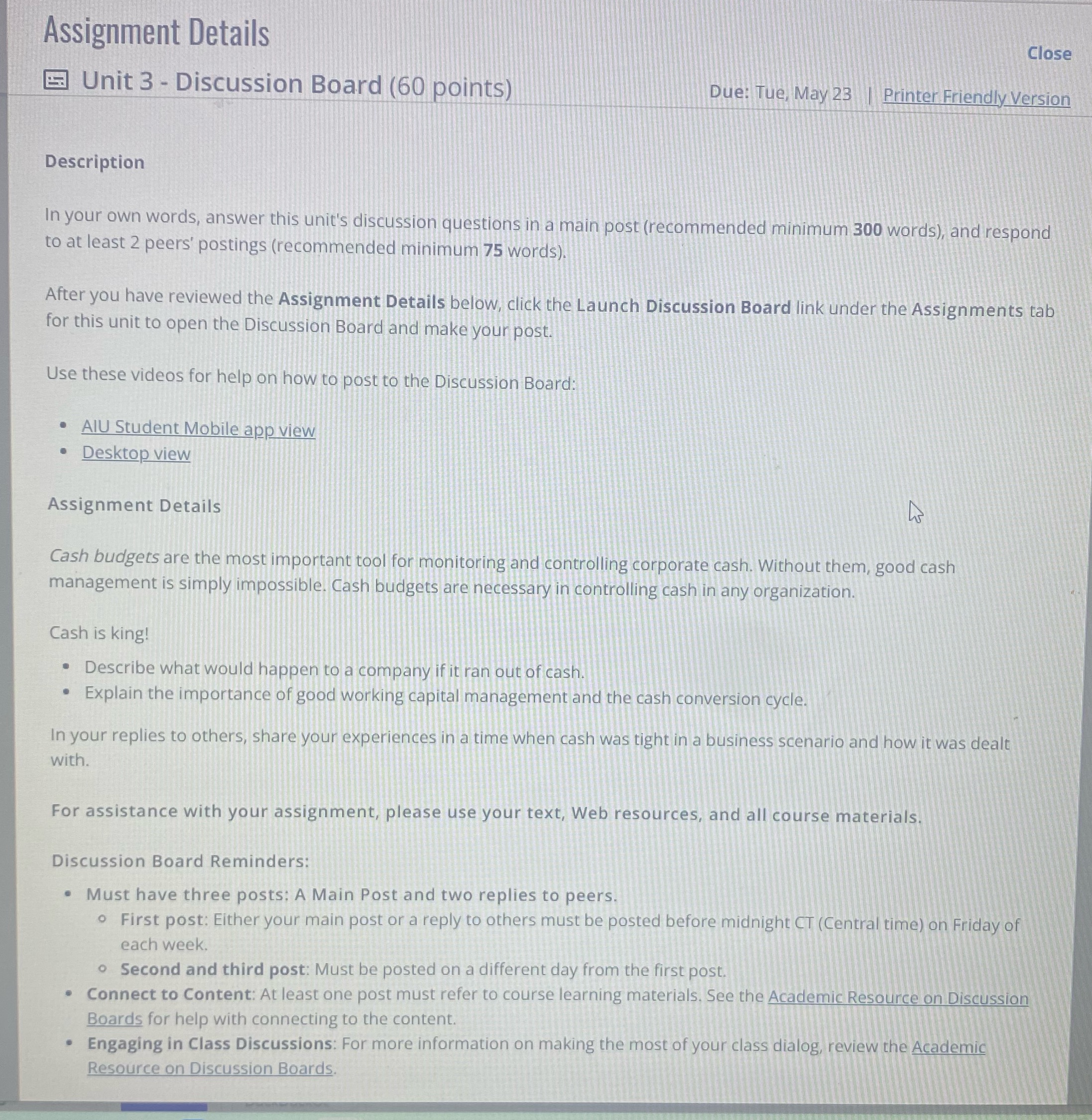 need 2 responses to peers along with this please Assignment Details Close