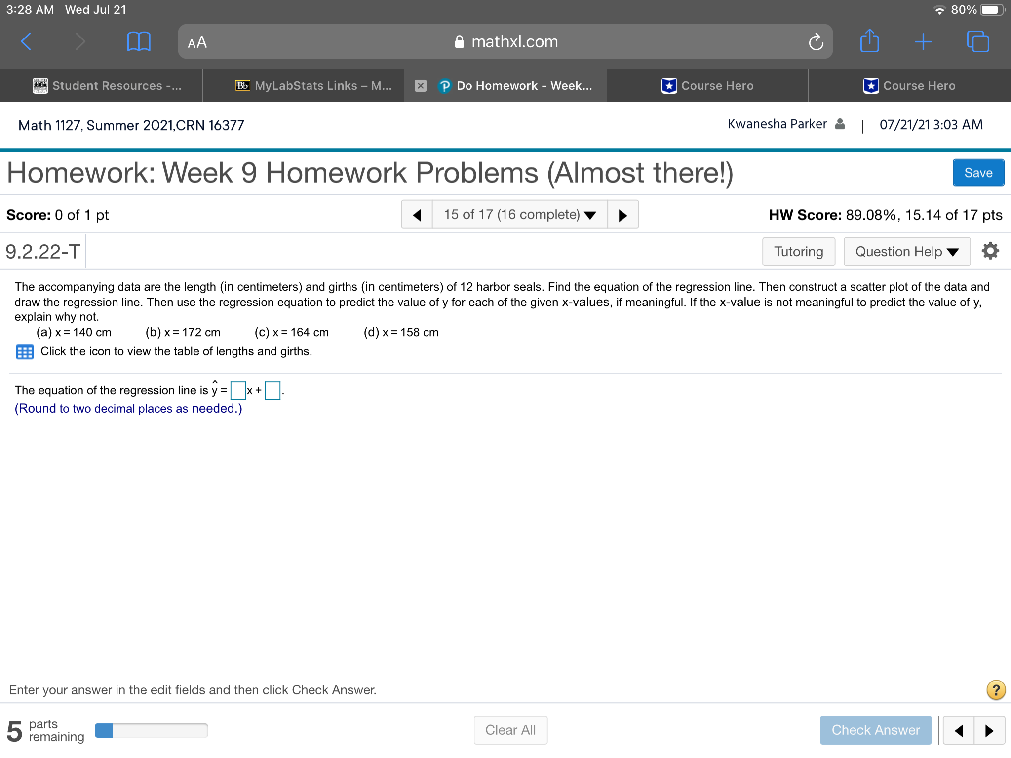 3128 AM Wed Jul 21 mathxl.com 'D Do Homework - Week...