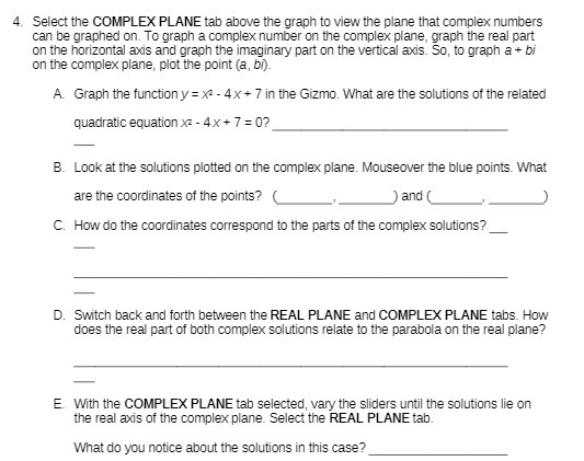 4. Select the COMPLEX PLANE tab above the graph to view