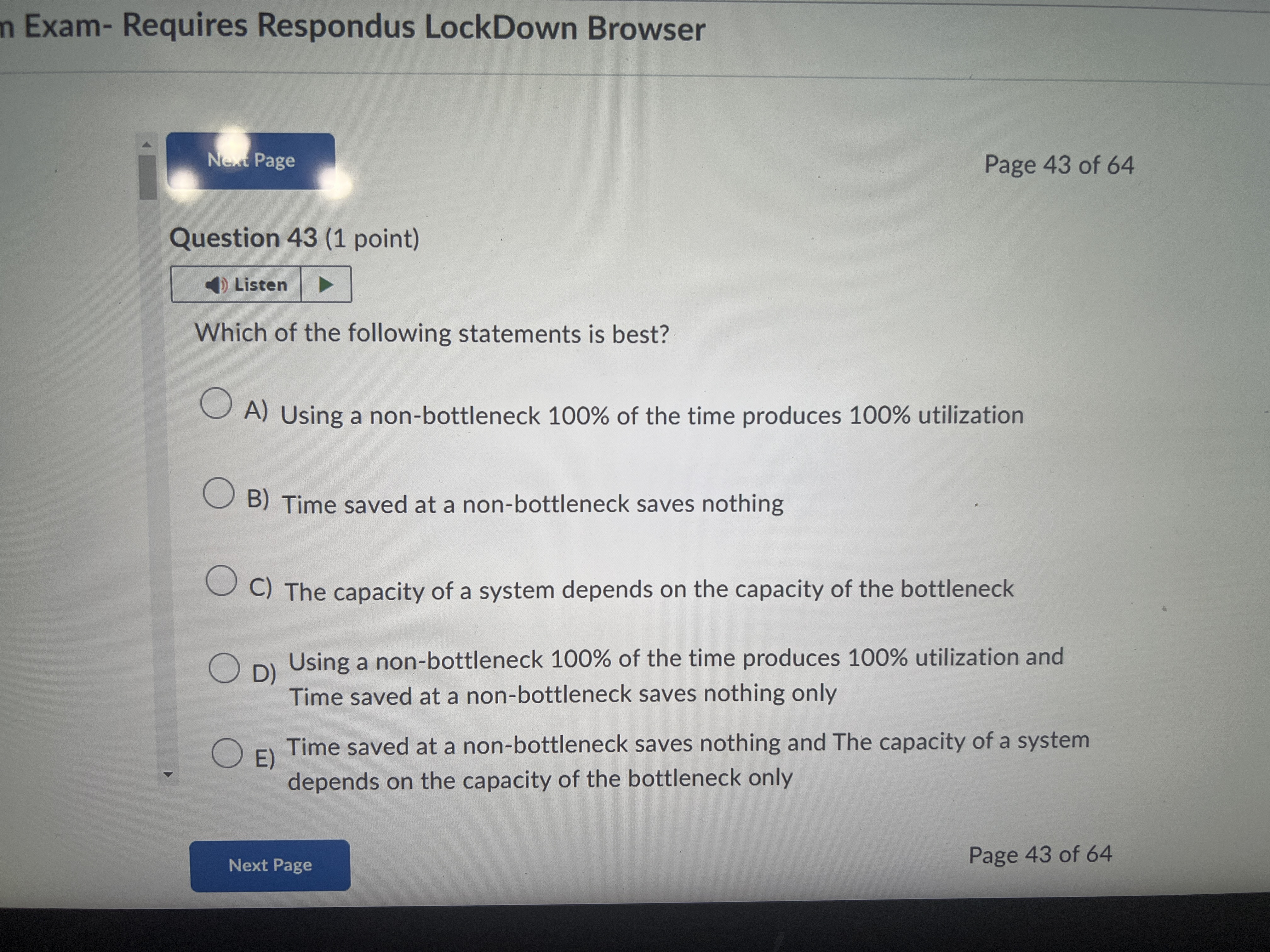  n Exam- Requires Respondus LockDown Browser ext Page Page 43 of