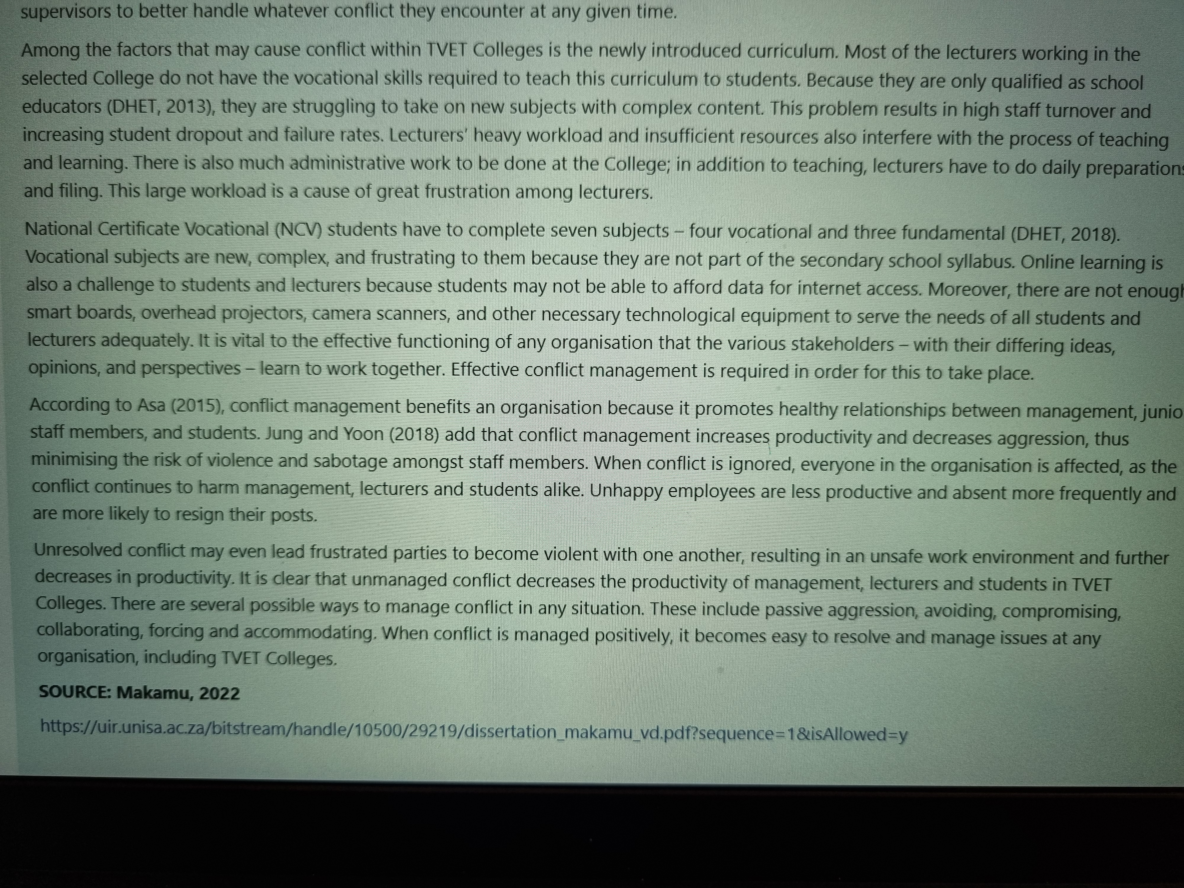 CASE STUDY AND ANSWER THE QUESTIONS THAT FOLLOW S CONFLICT MANAGEMENT IN