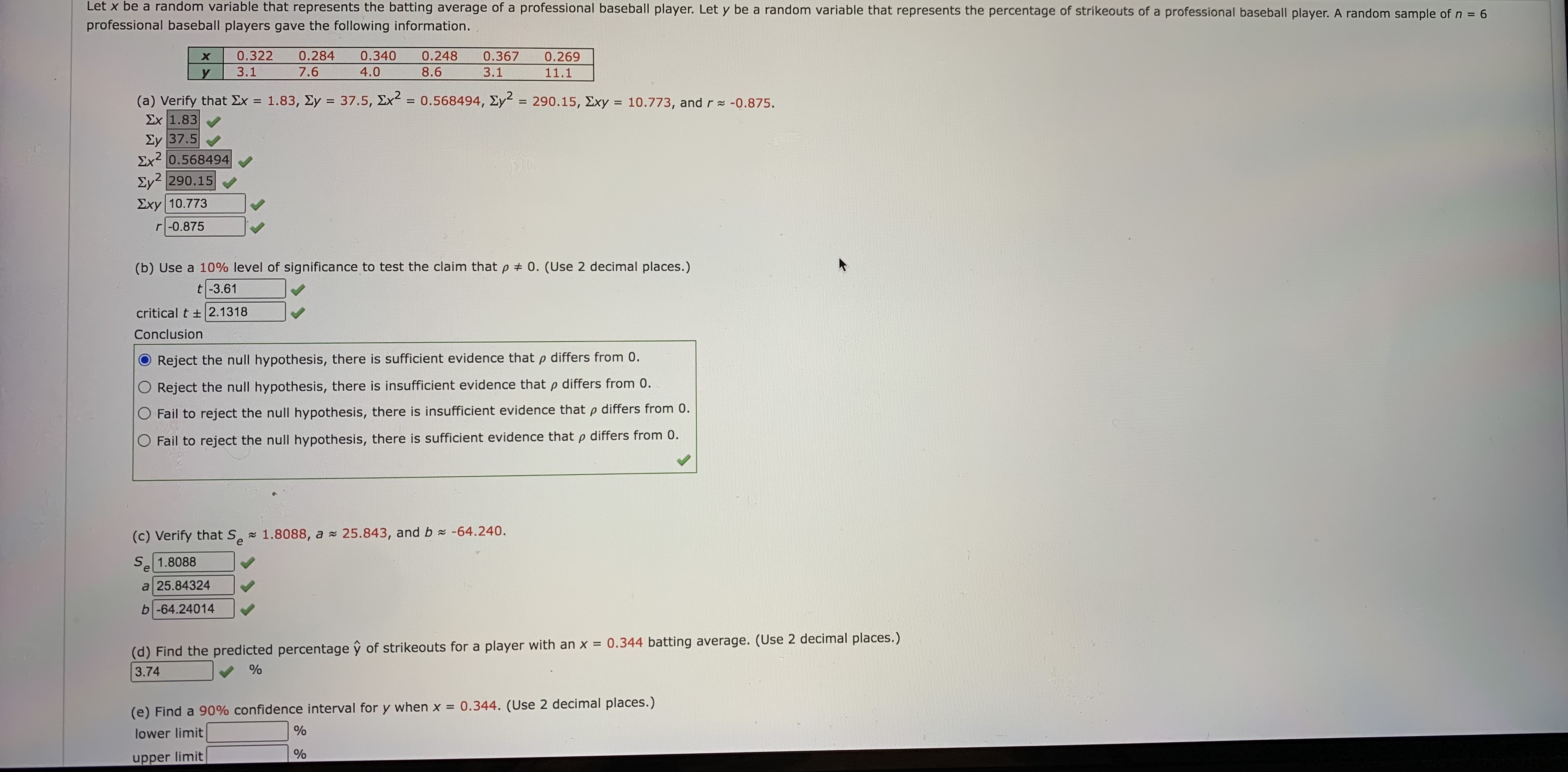 Let x be a random variable that represents the batting average