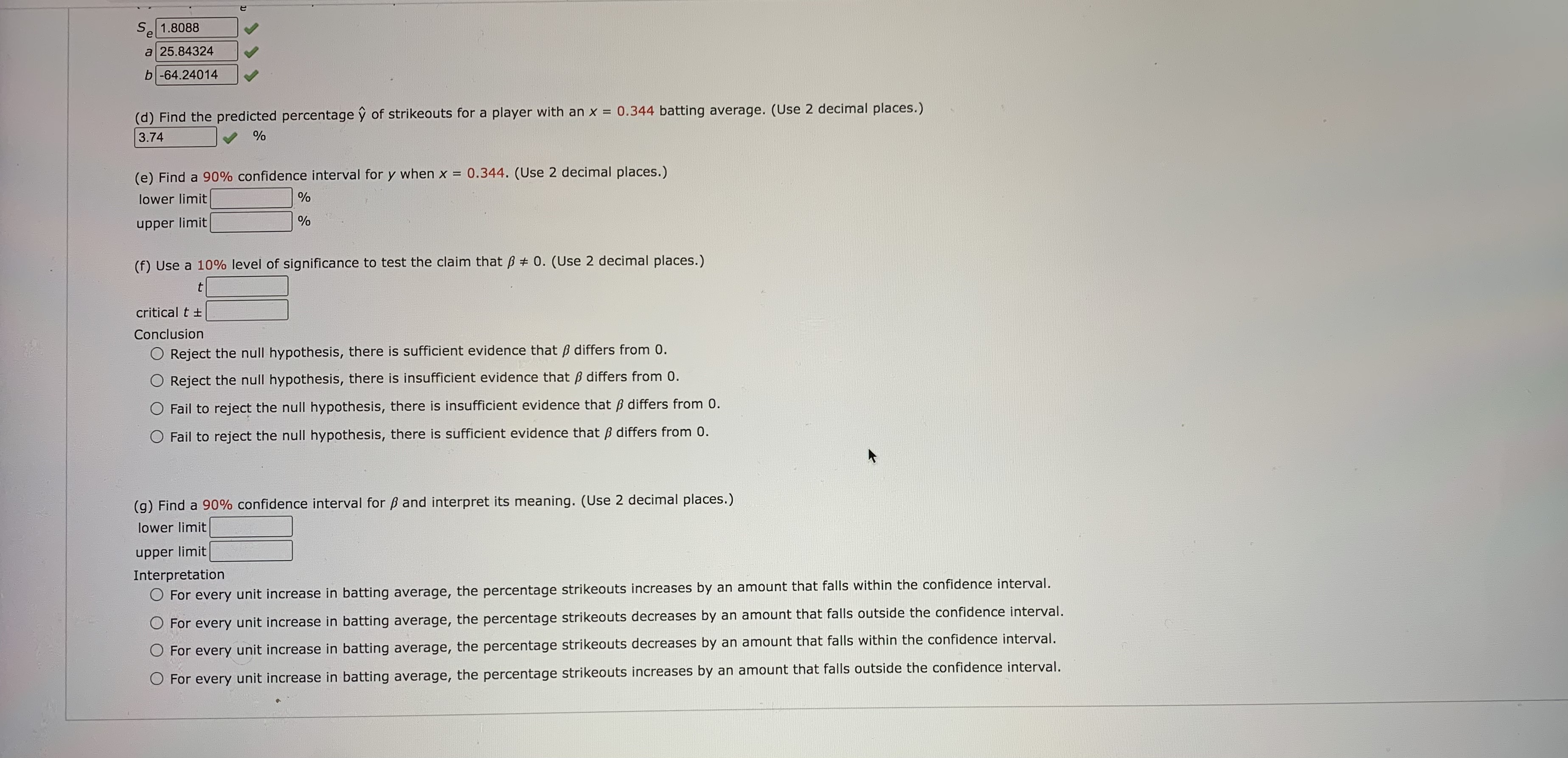 of a professional baseball player. Let y be a random variable that