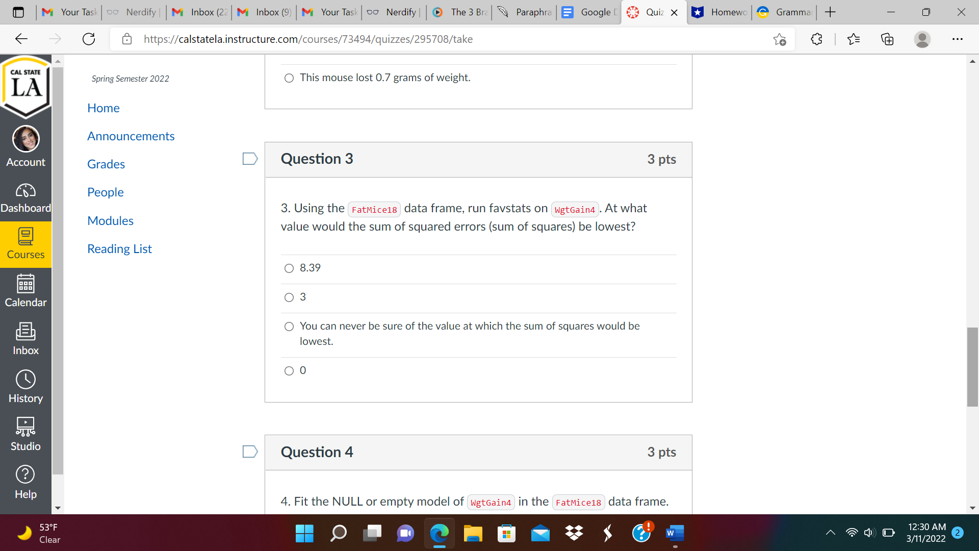 two light treatments:LD(anormal light/dark cycle) orLL(light in the day and light at
