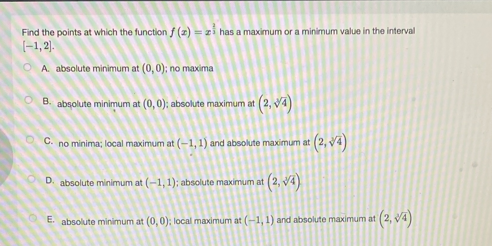  Find the points at which the function f (2) = 3
