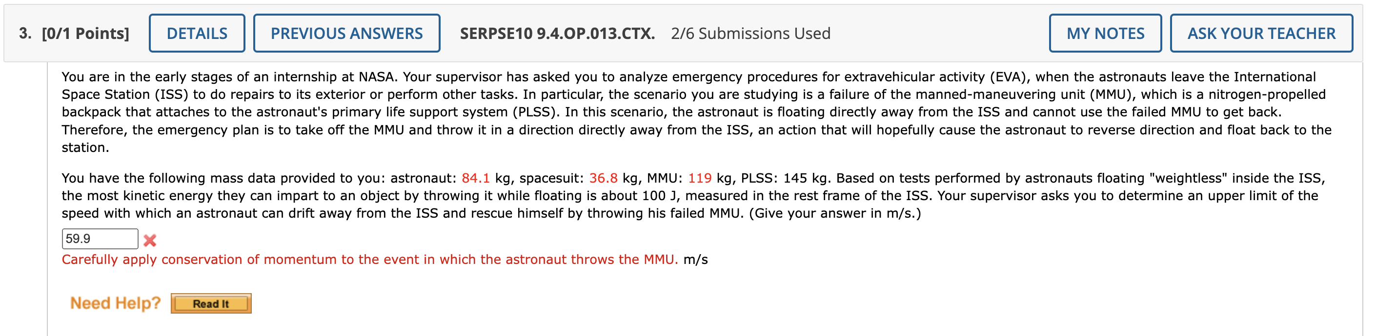 wood having mass m = 4.900 kg. The bullet imbeds into the