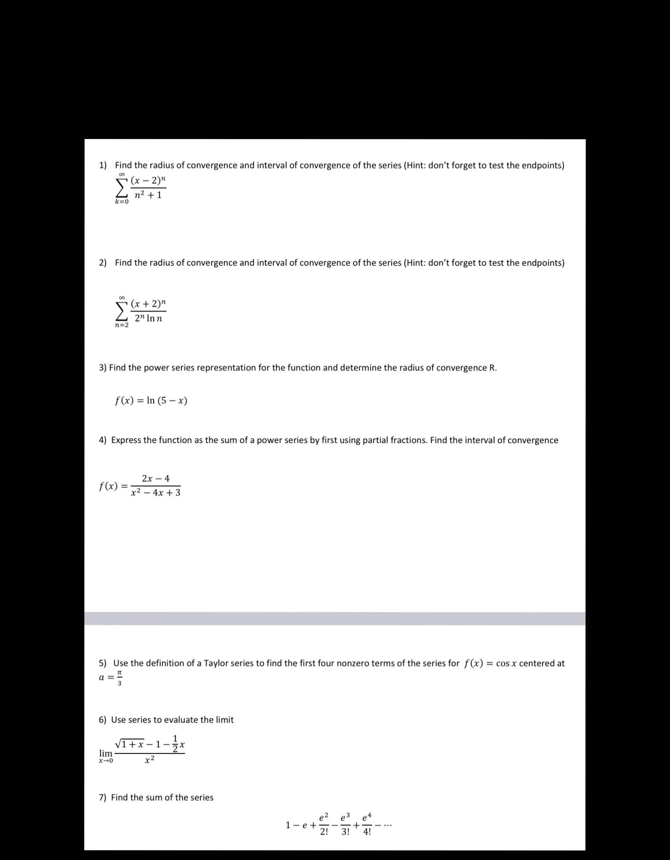 Calculus Maths 191, Please answer only if you know it's correct! And