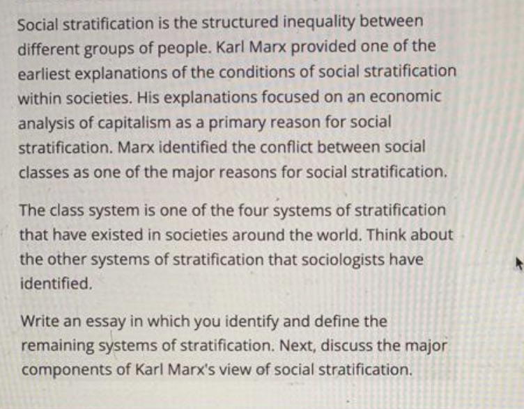 Social stratification is the structured inequality between different groups of people.