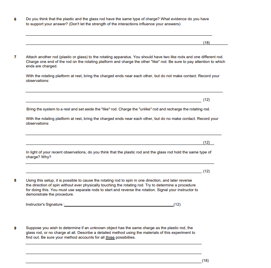 on your understanding or observation. Experiment #23: Electrostatjcs - What is Charge?