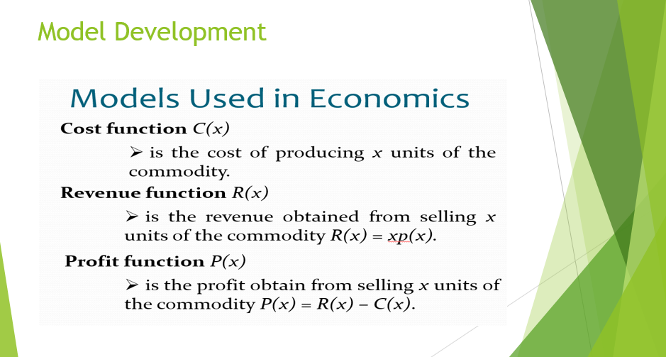 HERES THE GUIDE FOR MY QUESTIONS Model Development Models Used in Economics