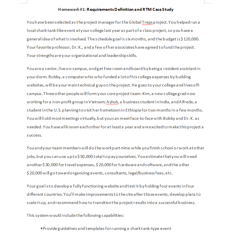 should reflect the six-months project goal. 2. Identify at least five milestones