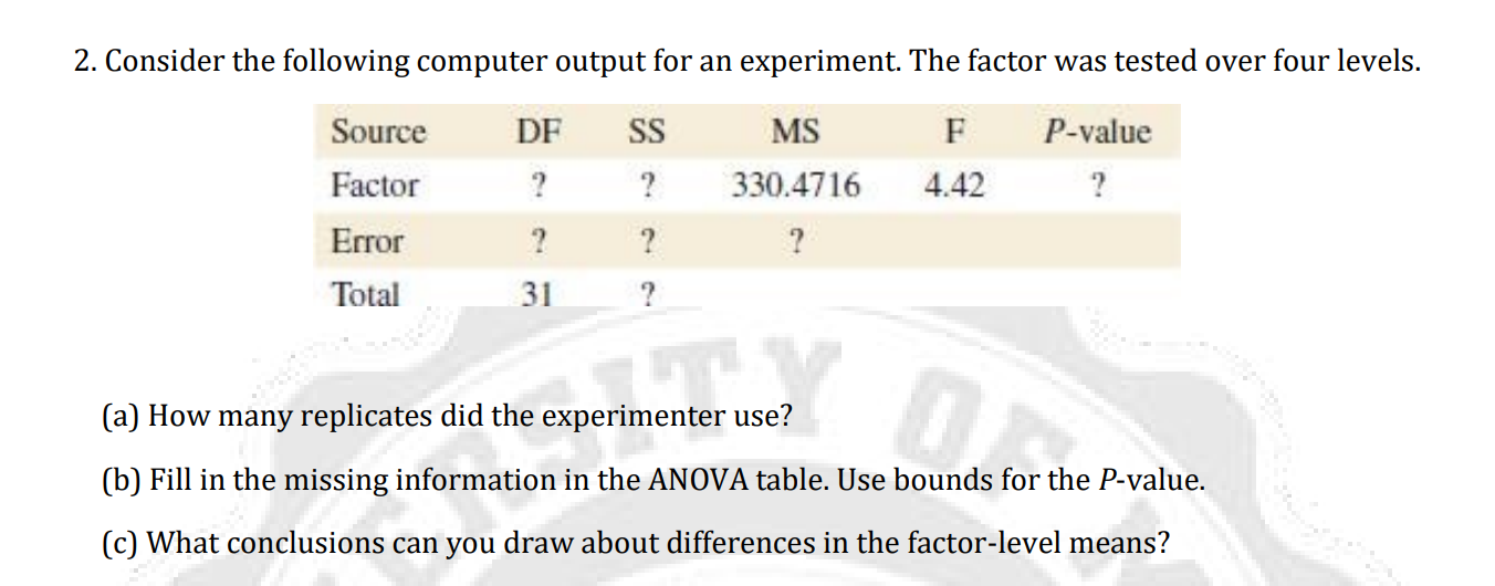 Engineering Data analysisshow the full solution and please do handwritten 2. Consider