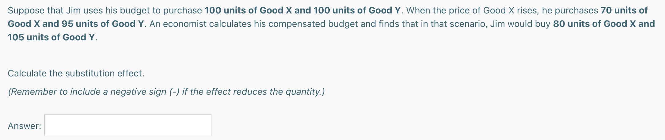 this consumer's demand function. X = * (1/PX) . (For instance, if