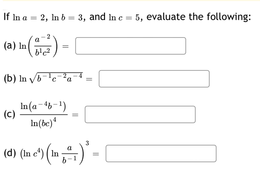  If In a = 2, In b = 3, and In