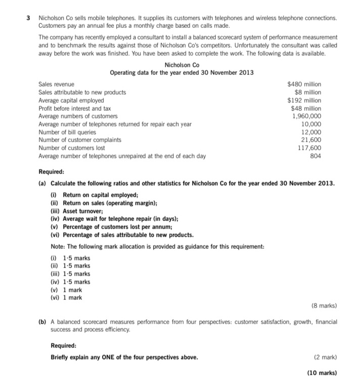  assap tutors help me solve this question 3 Nicholson Co sells