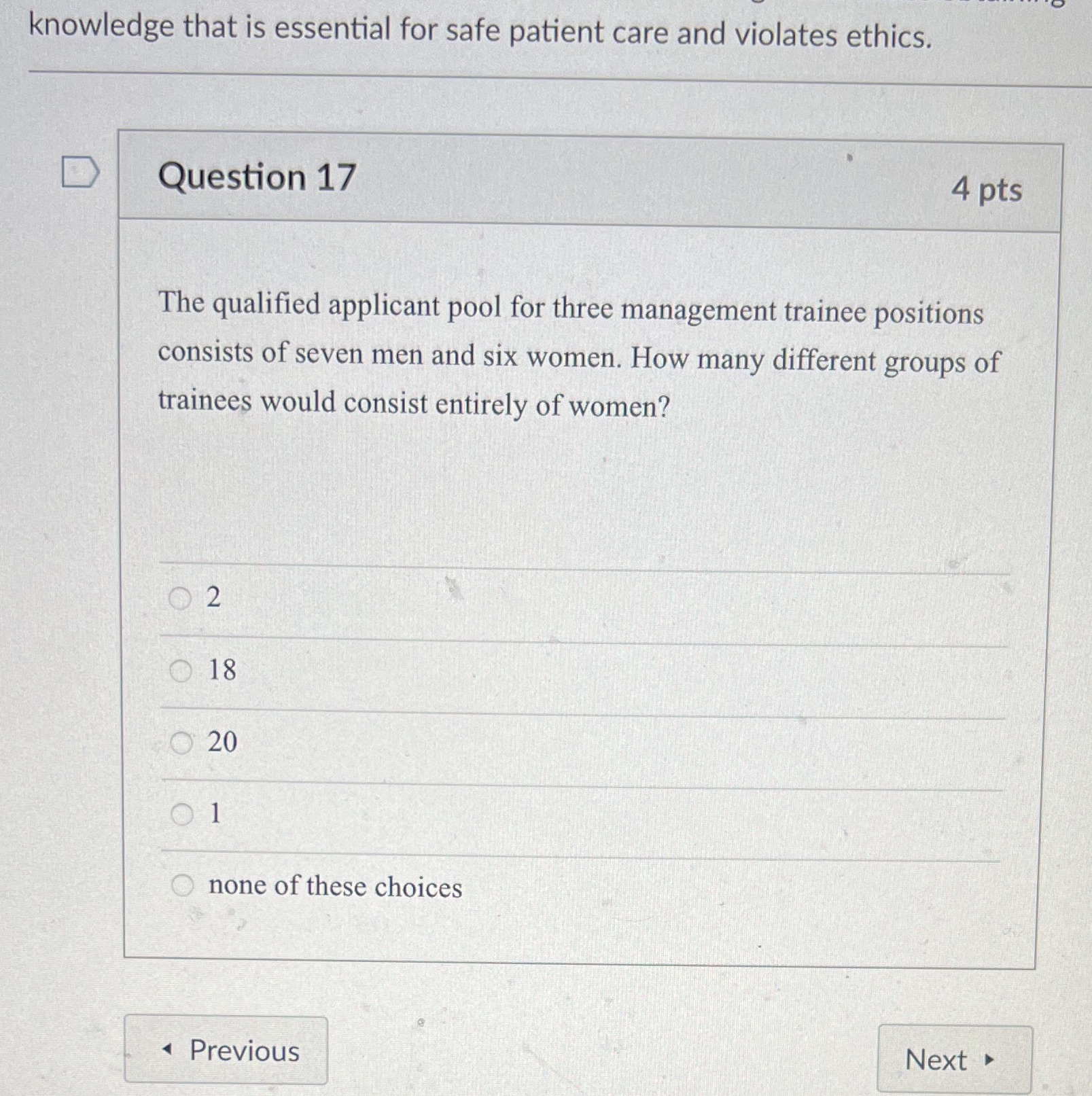  knowledge that is essential for safe patient care and violates ethics.
