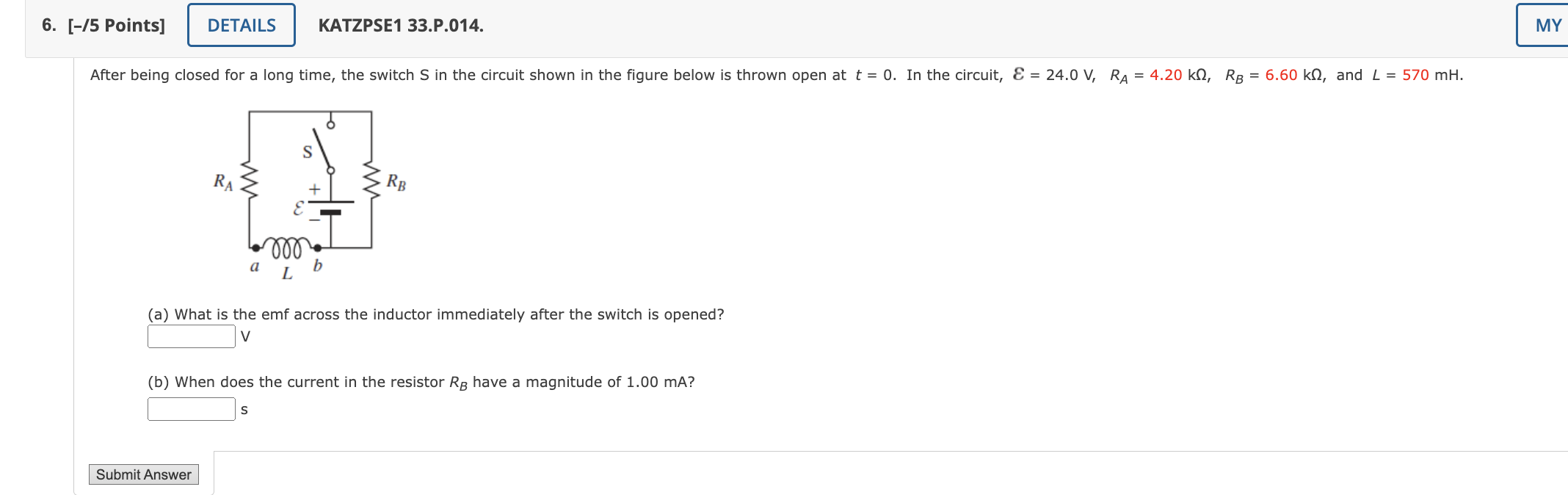 After being closed for a long time, the switch S in the