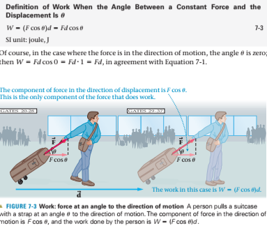 Definition of Work When the Angle Between a Constant Force and