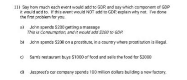 I need answer asap 11) Say how much each event would add