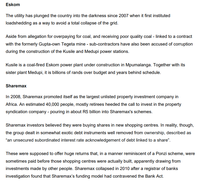 full PricewaterhouseCoopers report into wrongdoing. But this much we do know: the