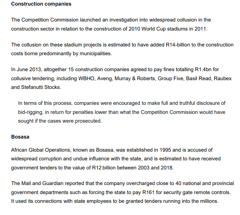 with companies that were secretly linked to former CEO Markus Jooste and