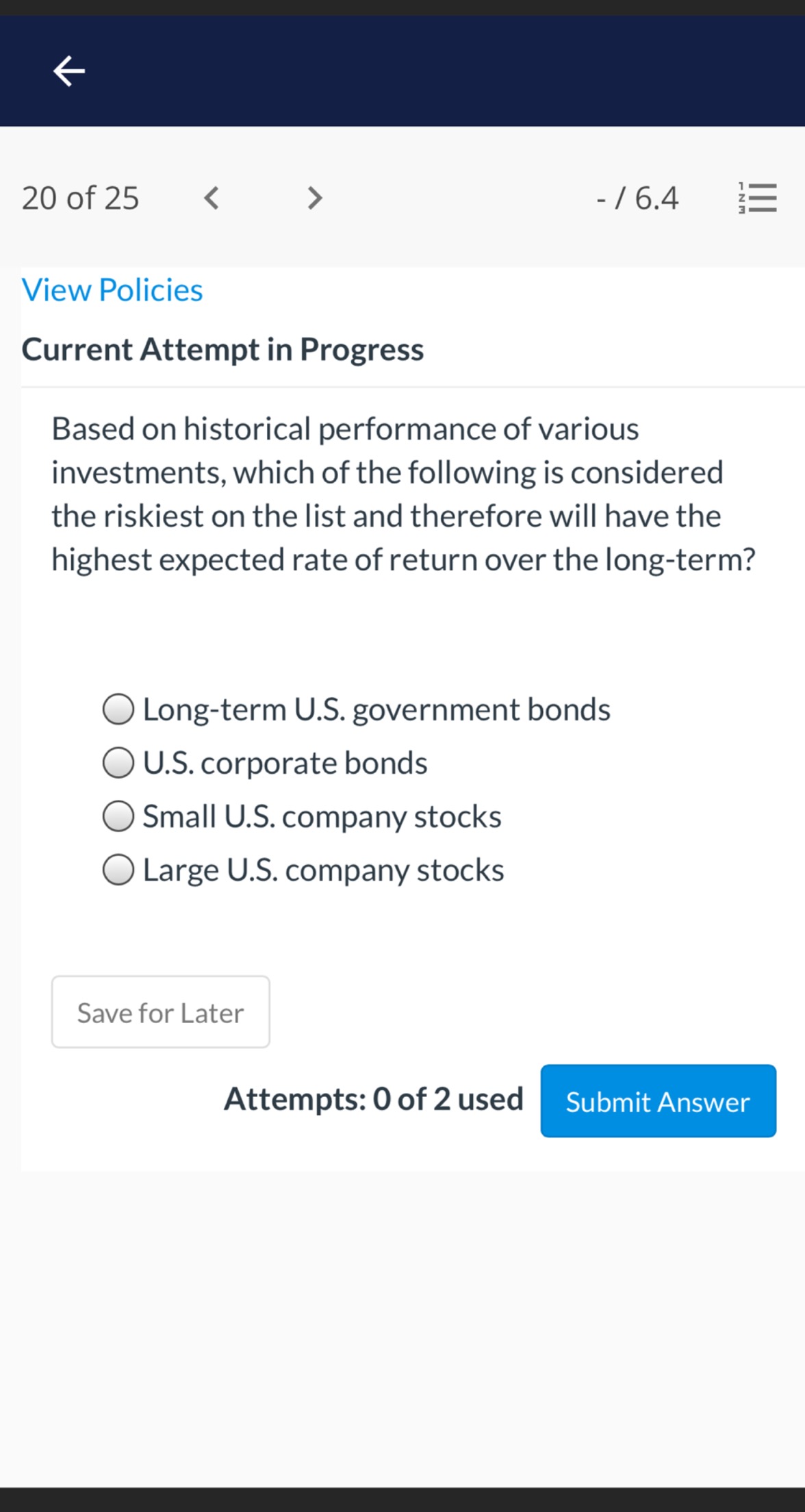 any capital gains earned. 0 capital gains earned only. Save for Later