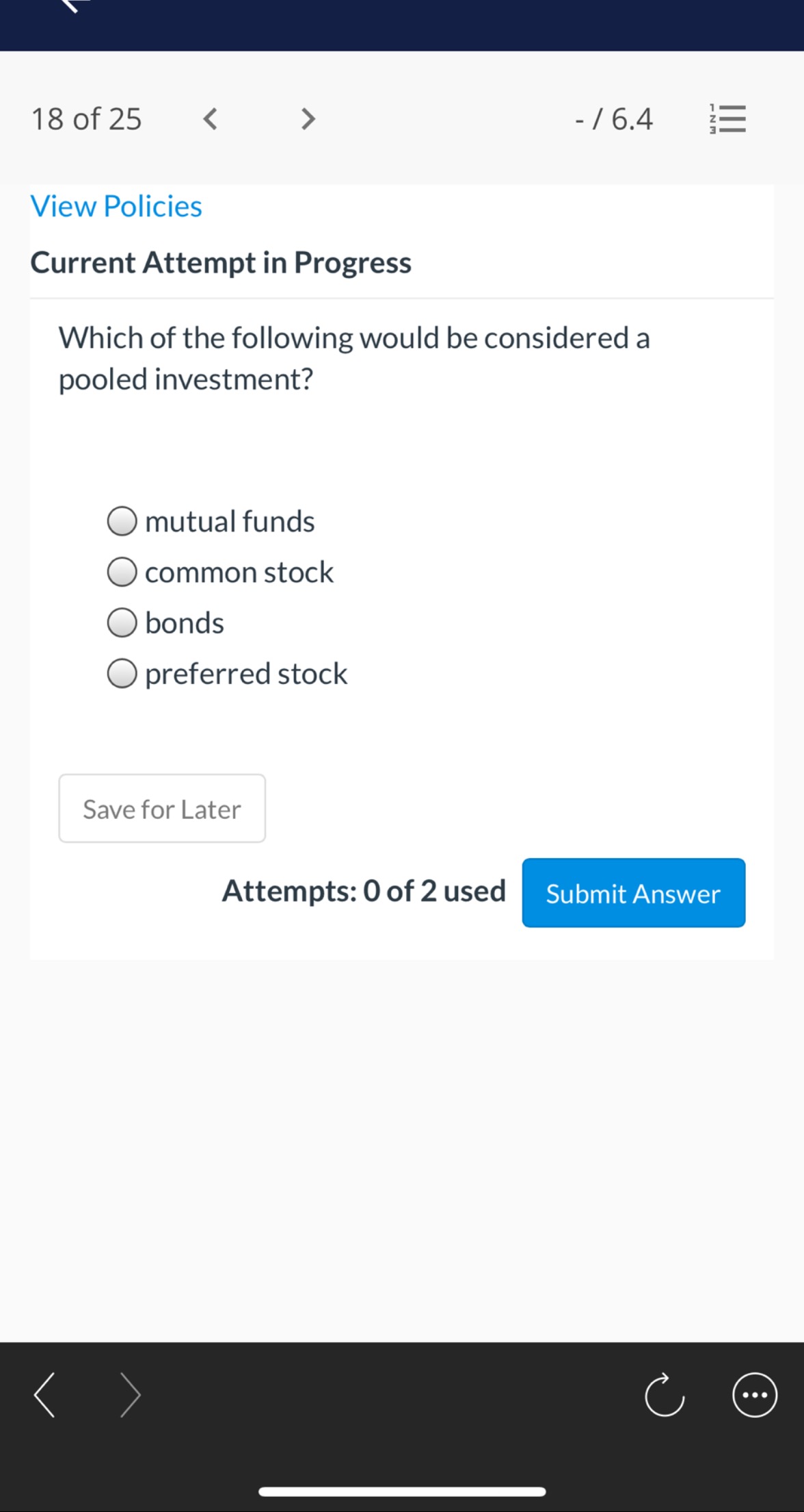 Attempts: 0 of 2 used 16 of 25 - / 6.4 WIN