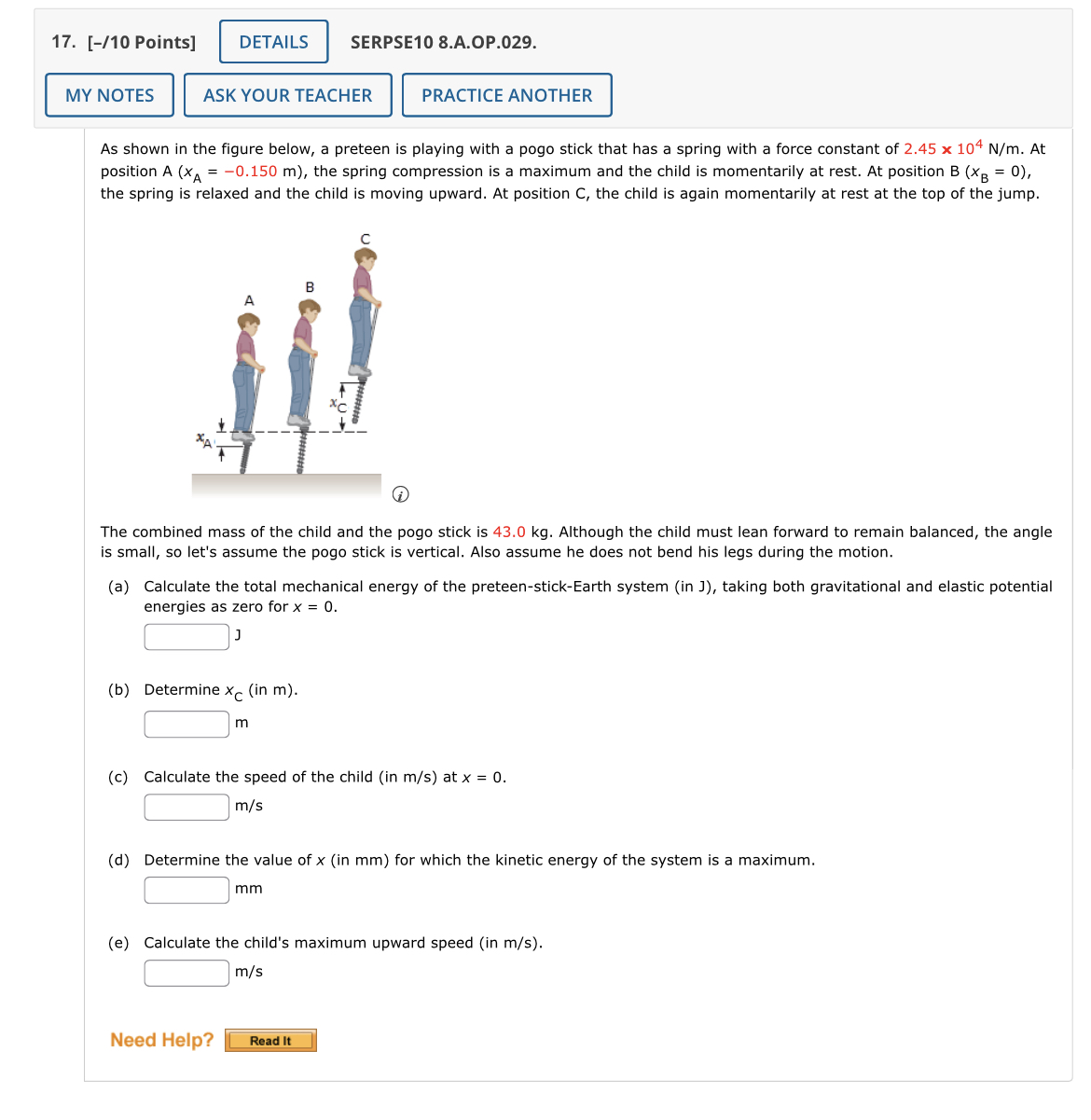  17. [-110 Points] DETAILS SERPSE10 8.A.OP.029. MY NOTES ASK YOUR TEACHER