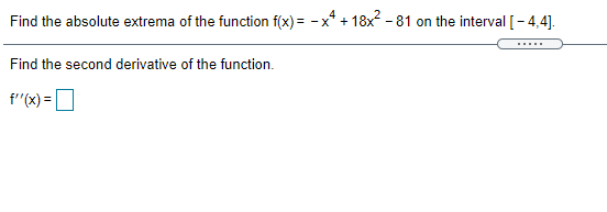 Find the absolute extrema of the function f(x) = - x*