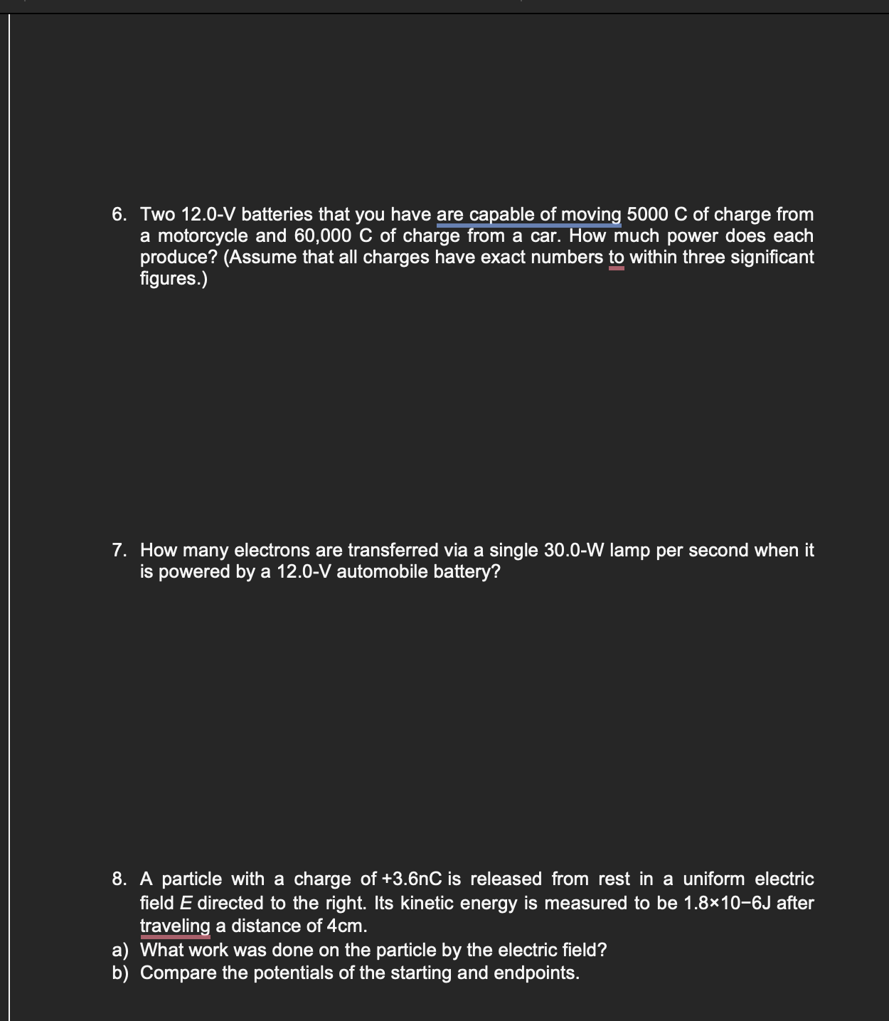 from the origin, and at coordinates (1,0), on the x-axis, 1.0 m